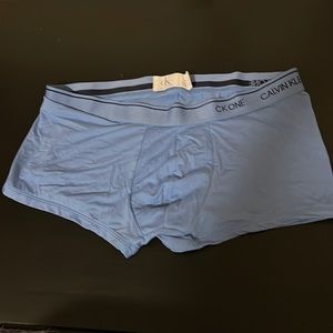 Calvin Klein One Blue Boxer Brief Trunks, Medium